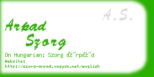 arpad szorg business card